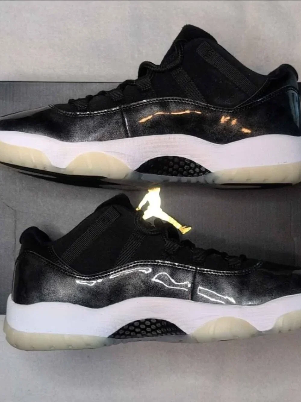 New! Air Jordan Retro 11 Low Barons Black Metallic Silver (2017) Men's Size 10.5